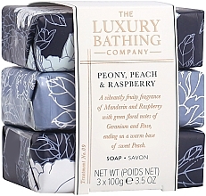Набір - Grace Cole The Luxury Bathing Peony Peach And Raspberry (soap/3x100g) — фото N2