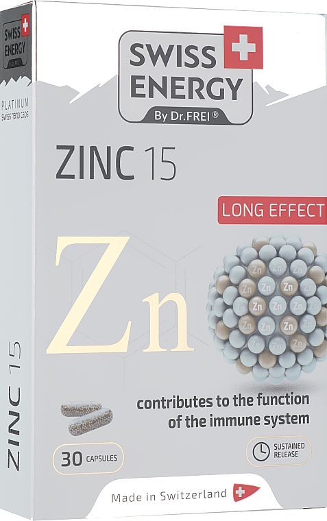 Витамины в капсулах "Цинк 15 мг" - Swiss Energy Zinc 15 mg Long Effect