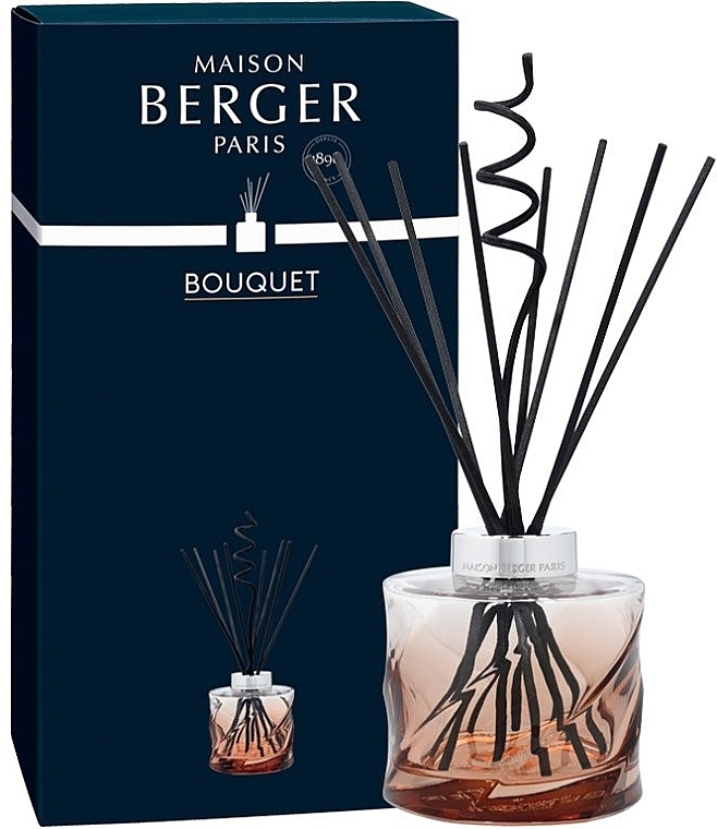 Аромадифузор без наповнювача, 222 мл, бурштиновий - Maison Berger Spiral Bouquet Reed Diffuser Without Scent — фото N1