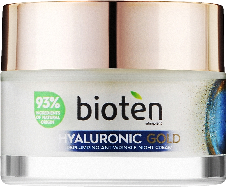 Нічний крем проти зморщок - Bioten Hyaluronic Gold Replumping Antiwrinkle Night Cream