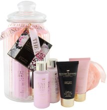 Духи, Парфюмерия, косметика Набор - Grace Cole The Luxury Bathing Velvet Rose & Raspberry Distinctive (sh/gel/50ml + b/lot/50ml + bath/f/100ml + b/lot/50 + sponge)