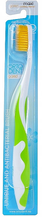 Зубна щітка, зелена - Orto-Dent Gold Maxi Toothbrush — фото N1