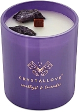 Соєва свічка з аметистом і лавандою - Crystallove Soy Candle With Amethyst And Lavender — фото N1