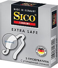 Парфумерія, косметика Презервативи "Extra Safe", з потовщеною стінкою, 3 шт. - Sico
