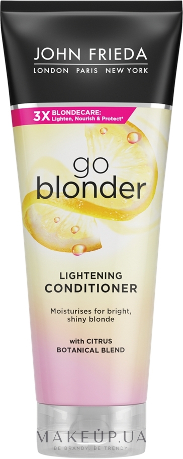 Кондиционер осветляющий для натуральных, мелированных и окрашенных светлых волос - John Frieda Sheer Blonde Conditioner Go Blonder — фото 250ml