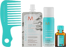 Парфумерія, косметика УЦІНКА Набір "Догляд і колір" - MoroccanOil Care Meets Color Platinum (h/oil/15ml + dr/shmp/65ml + h/mask/30ml + comb) *