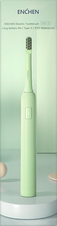 Электрическая зубная щетка, зеленая - Enchen Mint5 Sonik Green — фото N1