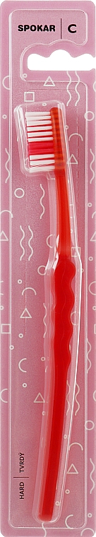 Зубна щітка "С", жорстка, червона - Spokar C