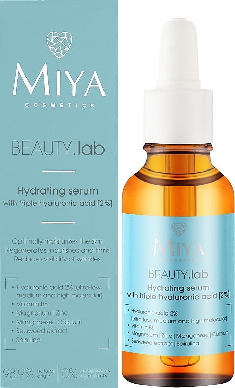 Сироватка для обличчя з потрійною гіалуроновою кислотою 2% - Miya Cosmetics Beauty Lab Serum — фото N2