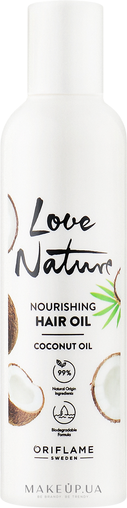 Питательное масло для волос с кокосовым маслом - Oriflame Love Nature Nourishing Hair Oil Coconut Oil — фото 100ml