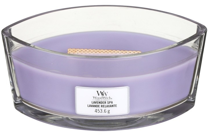 Ароматическая свеча в стакане - Woodwick Hearthwick Flame Ellipse Candle Lavender Spa — фото N1