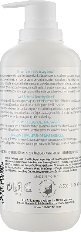 Тонізувальна масажна олія  - Heliabrine Tonifying Massage Oil — фото N2