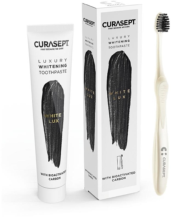 Набор - Curaprox Curasept Whitening Luxury White (t/paste/75ml + toothbrush) — фото N2