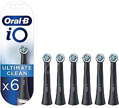 Насадки для електричної щітки, чорні, 6 шт. - Oral-B iO Ultimate Clean — фото N1
