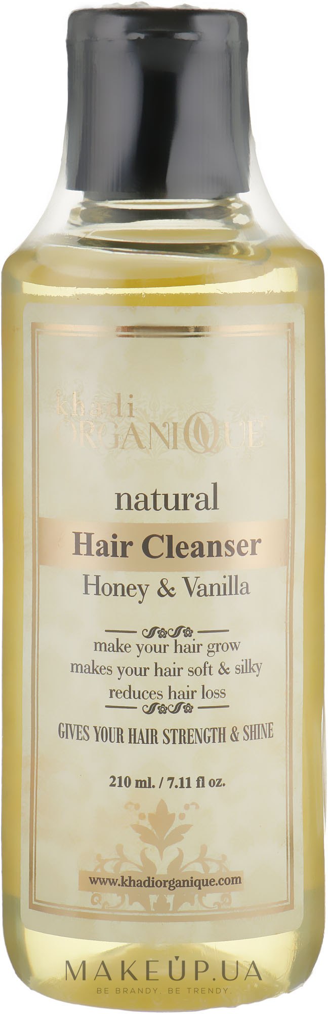 Натуральный травяной аюрведический шампунь "Мед и Ваниль" - Khadi Organique Hair Cleanser Honey & Vanilla — фото 210ml