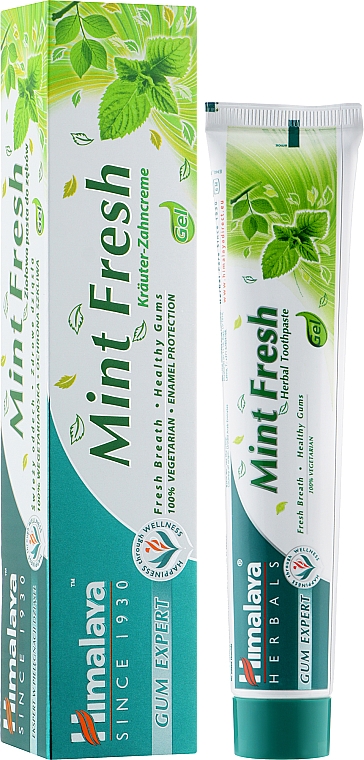 Освежающая зубная паста-гель - Himalaya Herbals Mint Fresh Herbal Toothpaste — фото N2