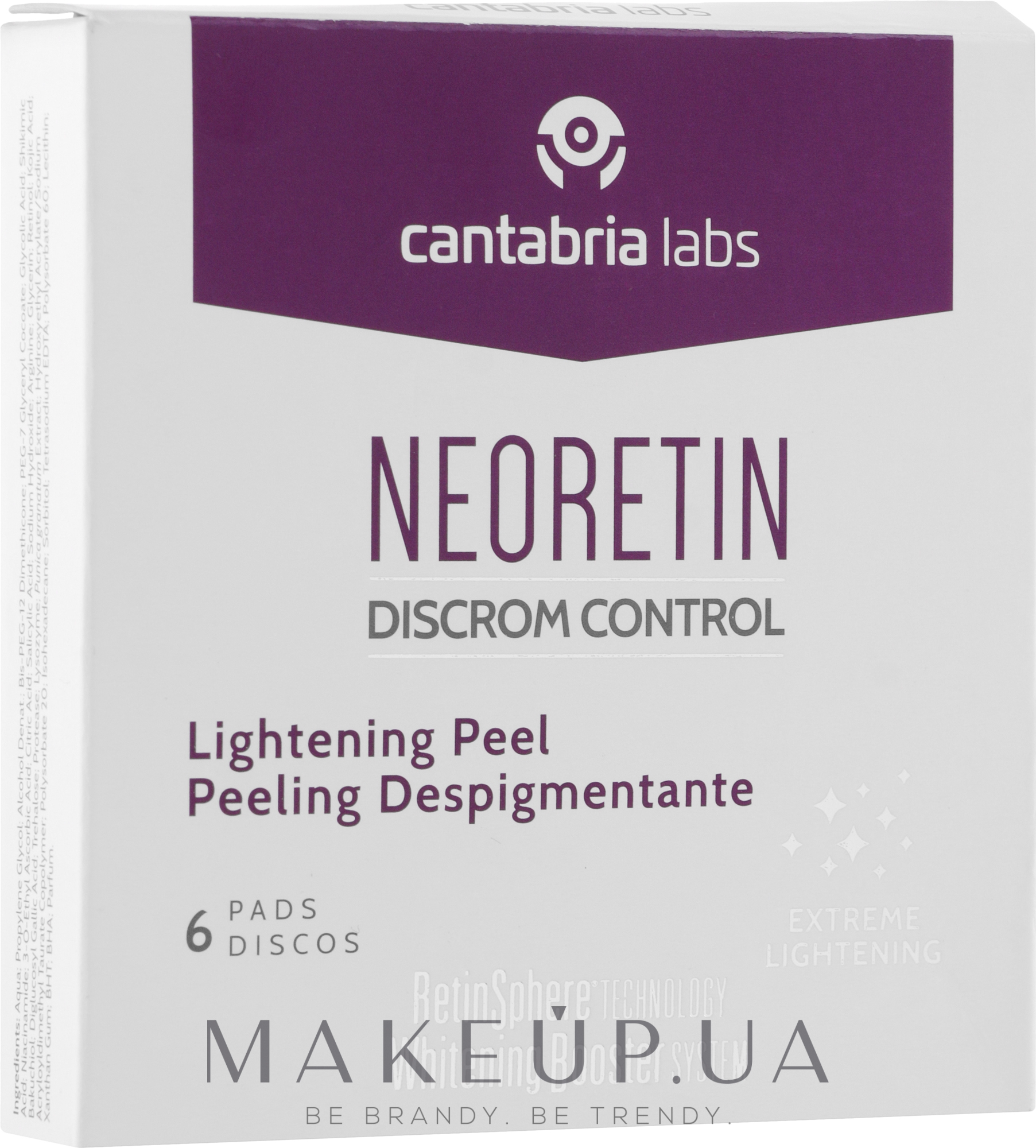 Осветляющий пилинг для лица - Cantabria Labs Neoretin Discrom Control Pigment Peel Pads — фото 6x1ml