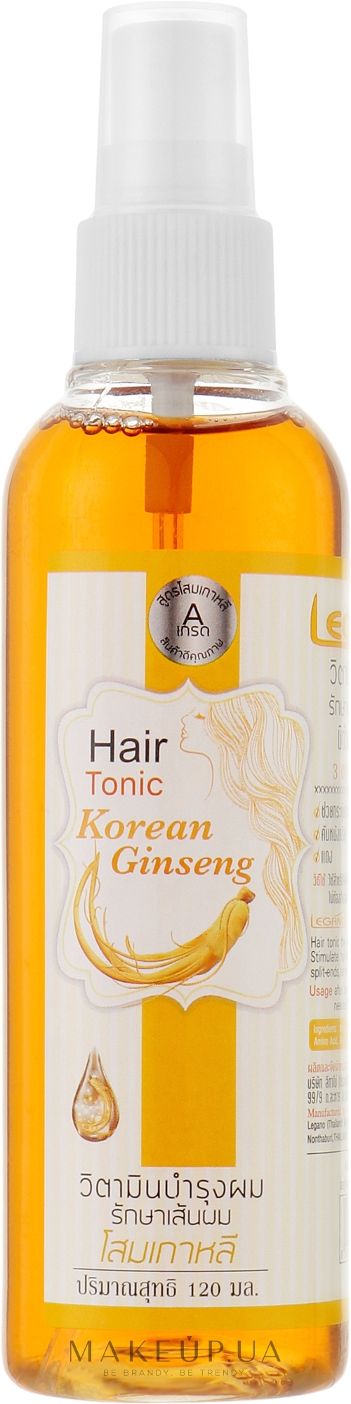 Тайский тоник от выпадения и для роста волос с корейским женьшенем - Legano Ginseng Hair Tonic — фото 120ml