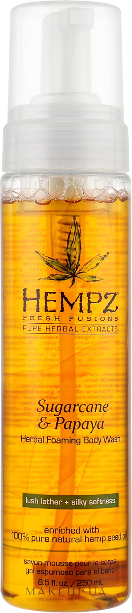 Гель-мус для душу "Цукрова тростина й папая" - Hempz Sugarcane and Papaya Herbal Foaming Body Wash — фото 250ml