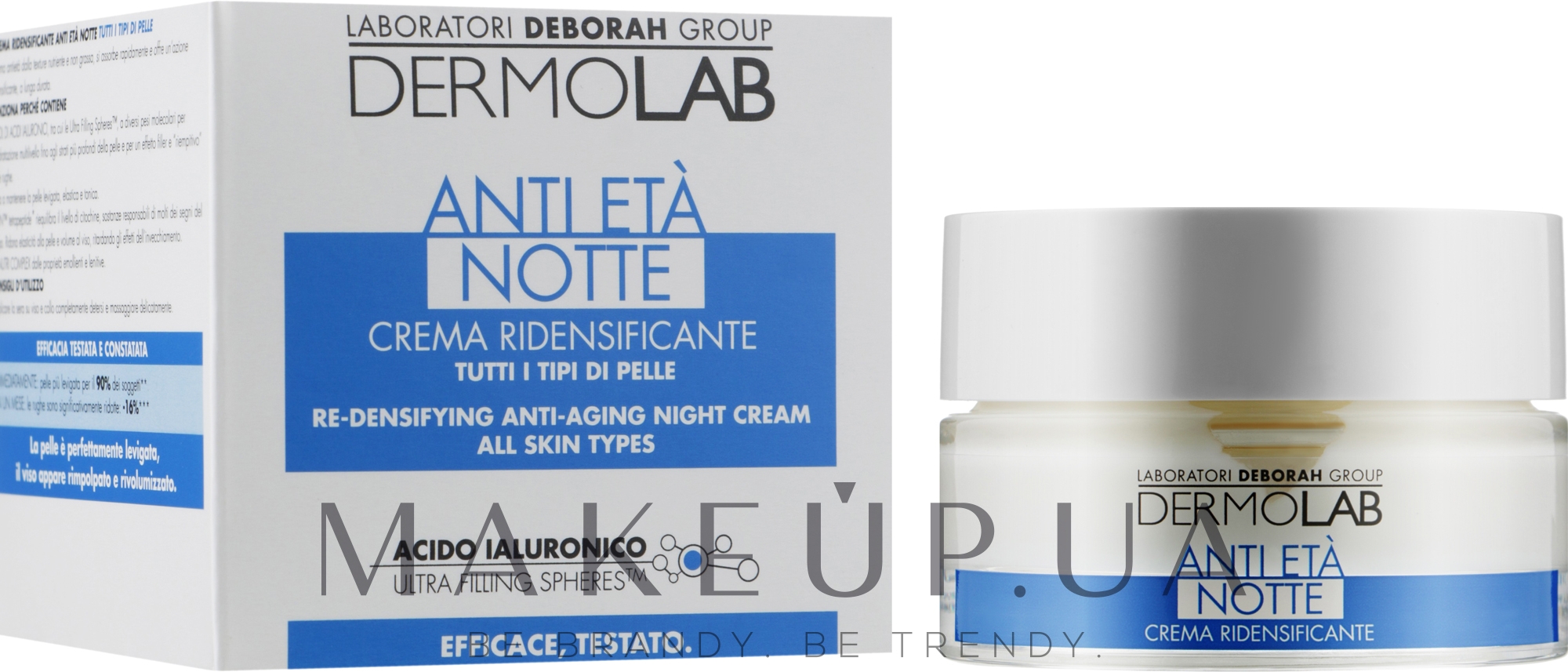 Відновлювальний антивіковий нічний крем для обличчя - Deborah Milano Dermolab Re-Densifying Anti-Aging Night Cream — фото 50ml