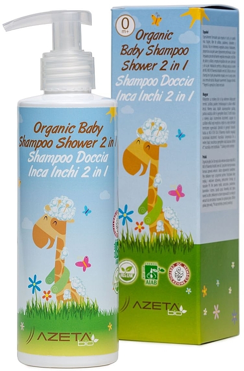 Органический детский шампунь-гель 2 в 1 - Azeta Bio Organic Baby Shampoo Shower 2 in 1 — фото N1