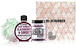 Парфумерія, косметика Набір - Mr.Scrubber "Blackberry" (body/scr/300 g + sh/gel/275 ml + sh/sponge) *