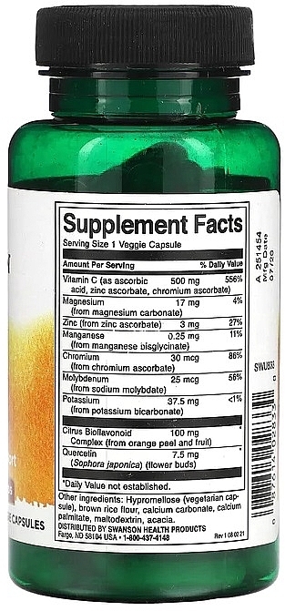Пищевая добавка "Витамин C с биофлавоноидами" - Swanson Vitamin C Complex with Bioflavonoids — фото N2