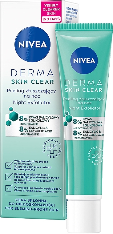 Ночной эксфолиант для лица - NIVEA Derma Skin Clear Night Exfoliator