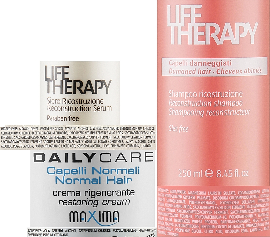 Набор - Maxima Life Therapy & Dailycare (h/cream/500ml + shmp/250ml + serum/6x12ml + comb) — фото N3