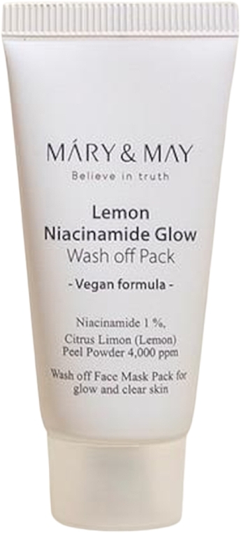 Очищувальна маска для вирівнювання тону шкіри з ніацинамідом - Mary & May Lemon Niacinamide Glow Wash Off Pack — фото N3