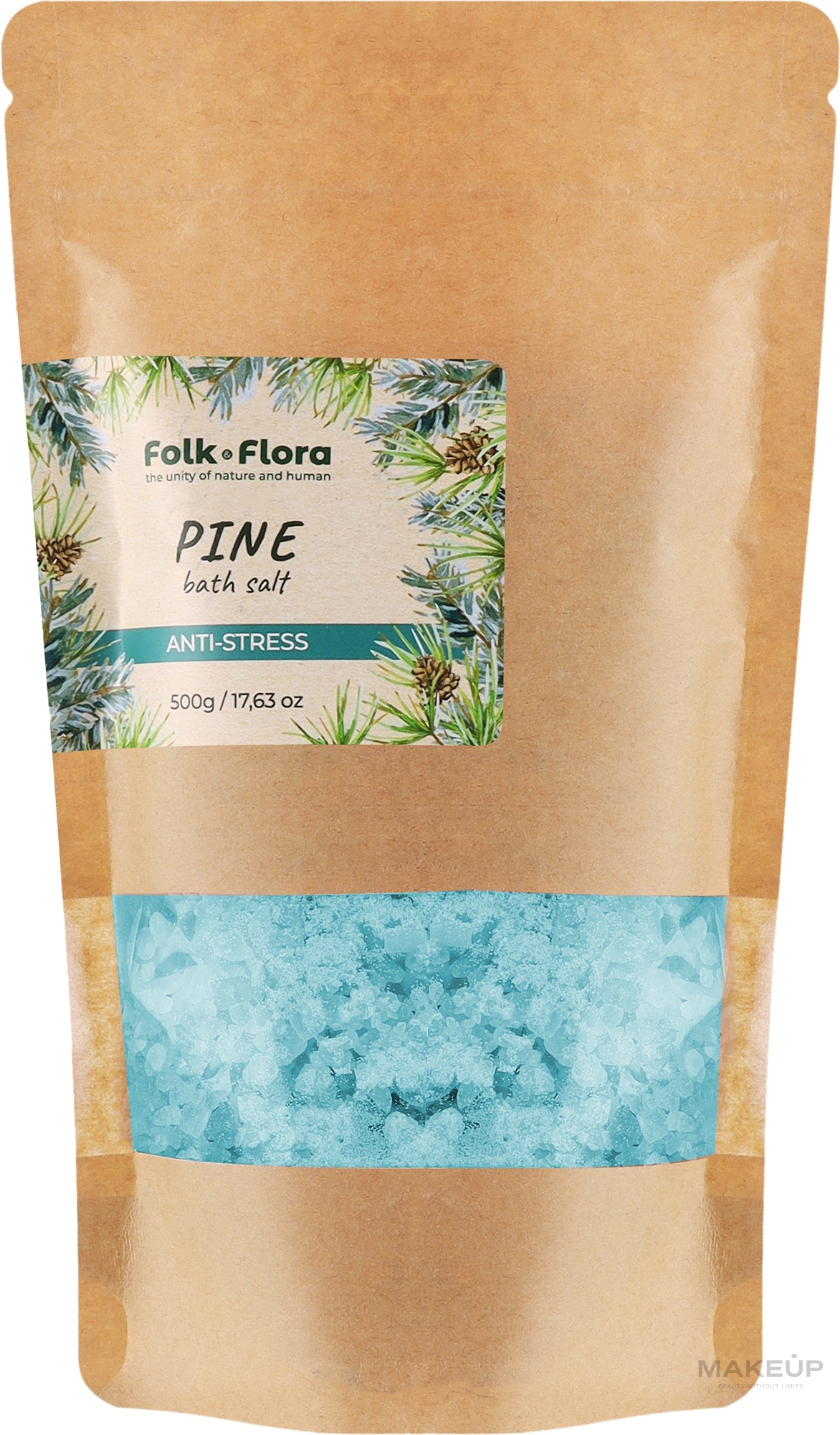 Соль для ванны "Сосна" - Folk&Flora Pine Bath Salt — фото 500g