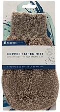 Спа-рукавица льняная с медью - Hydrea London Linen Exfoliating Mitt with Copper — фото N1