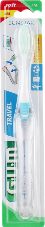 Зубна щітка "Travel", м'яка, блакитна - G.U.M Soft Toothbrush — фото N1