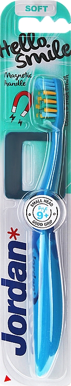 Дитяча зубна щітка Hello Smile, м'яка, блакитна - Jordan Hello Smile Soft — фото N1