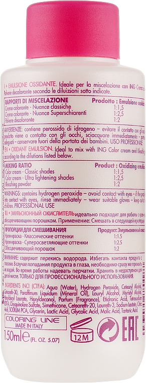 Окислительная эмульсия с фруктовыми кислотами 3% - ING Professional Color-ING Oxidante Emulsion — фото N2