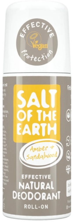 Натуральный шариковый дезодорант - Salt of the Earth Amber & Sandalwood Natural Roll-On Deo — фото N1