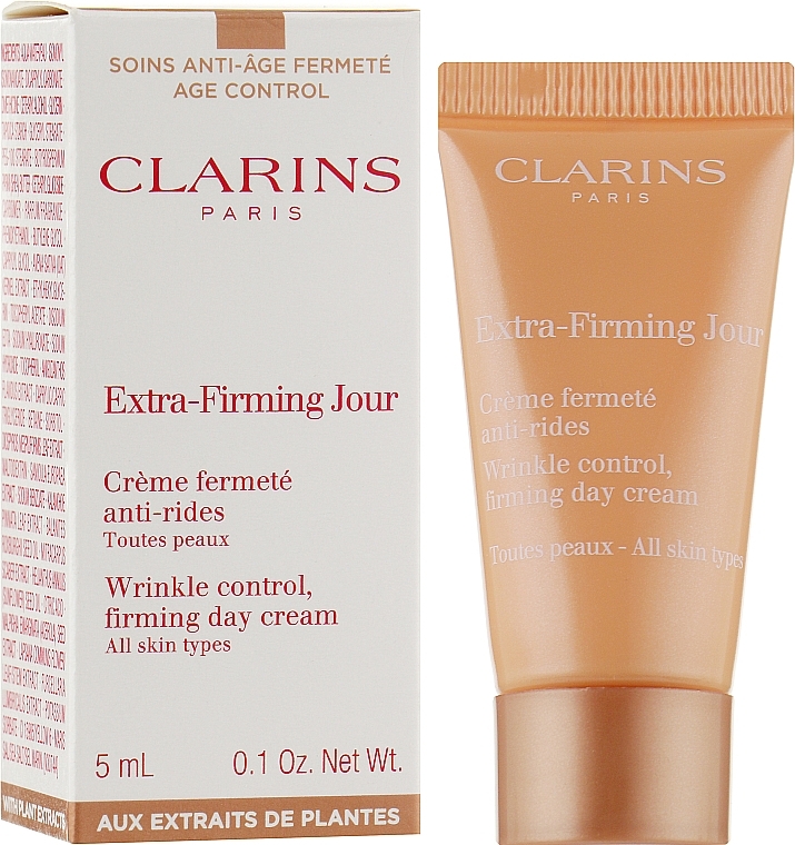 Підтягуючий денний відновлюючий крем проти зморшок - Clarins Extra-Firming Day Wrinkle Lifting Cream for all skin types (міні) — фото N2