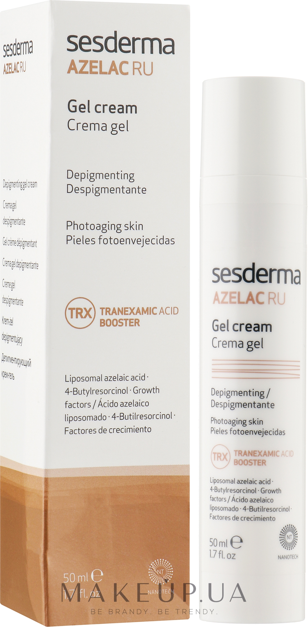 Депигментирующий крем-гель для лица - SesDerma Laboratories Azelac Ru Gel Cream — фото 50ml