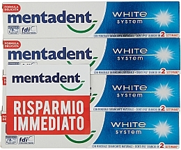 Парфумерія, косметика Набір зубних паст - Mentadent White System Dentifrice Toothpaste  (toothpaste/4x75ml)
