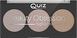 Палетка хайлайтеров для лица - Quiz Cosmetics Beauty Obsession Palette 61 Highlighter — фото N2