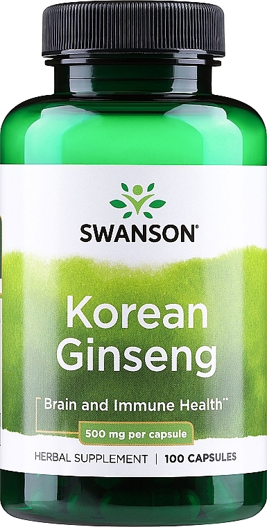 Пищевая добавка "Корейский женьшень", 500 мг - Swanson Korean Ginseng 500 mg — фото N1