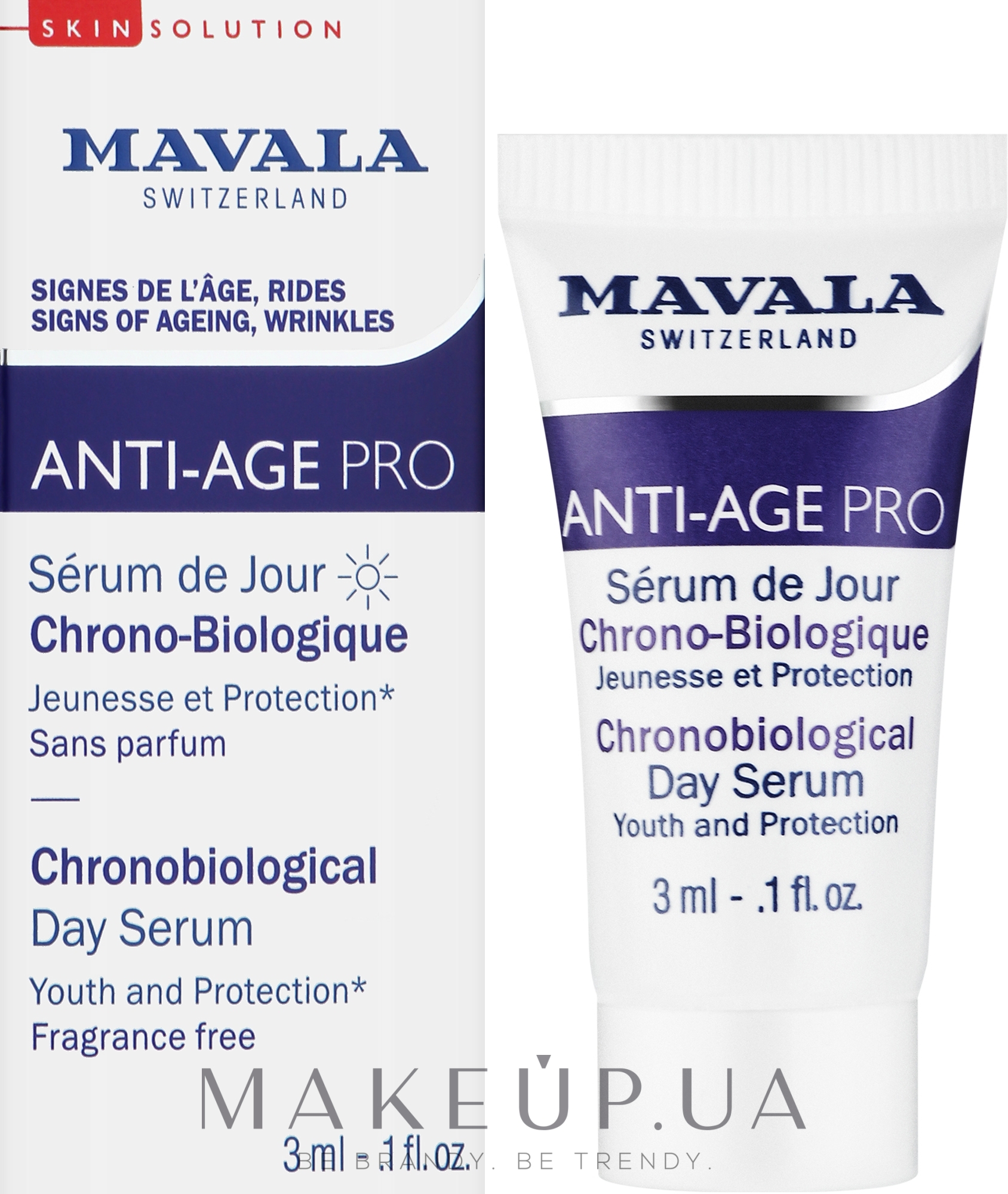 Сыворотка хронобиологическая омолаживающая - Mavala Anti-Age Pro Chronobiological Day Serum (пробник) — фото 3ml