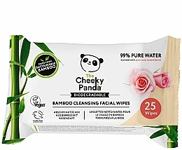 Серветки для зняття макіяжу "Троянда" - The Cheeky Panda Bamboo Cleansing Facial Wipes — фото N1
