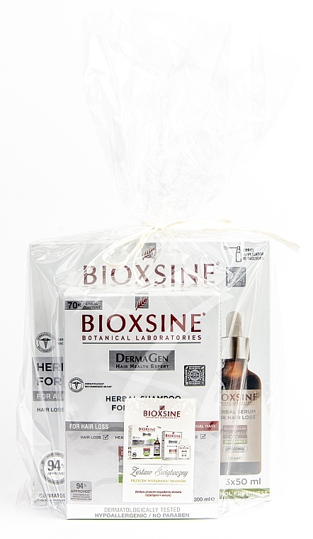Набор от выпадения волос - Bioxsine Dermagen White (shm/300ml + serum/3x50ml) — фото N1