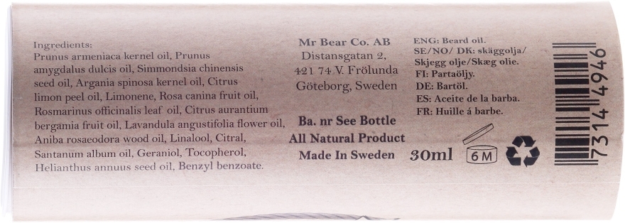 Масло для бороды - Mr. Bear Family Brew Oil Wilderness  — фото N3