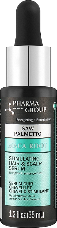 Стимулювальна сироватка - Pharma Group Laboratories Saw Palmetto + Maca Root Hair & Scalp Serum