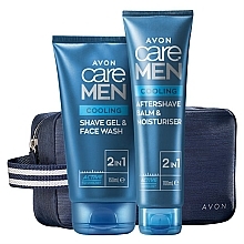 Набор - Avon Care Man Cooling Effect (shave/gel/150ml + ash/balm/100ml + bag) — фото N1