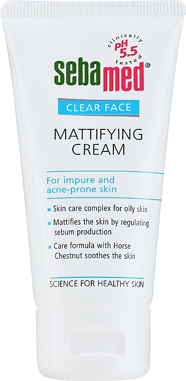 Дневной матирующий крем для кожи с недостатками - Sebamed Clear Face Mattifying Cream — фото N1