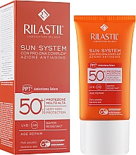 Антивозрастной солнцезащитных крем для лица с SPF 50 - Rilastil Sun System Age Repair SPF50+ Crema Solare Viso — фото N3