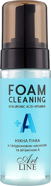 Пінка для очищення шкіри обличчя з гіалуроновою кислотою - Art Line Foam Cleaning Hyaluronic Acid + Vitamin A — фото N1
